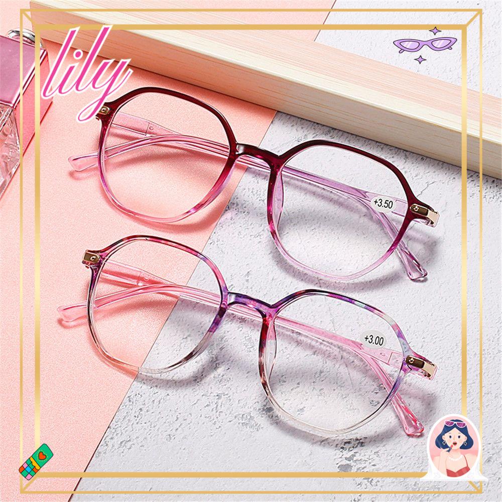 Lily Kacamata Baca Pria Wanita Portable Bunga Vintage Ultra Ringan Frame