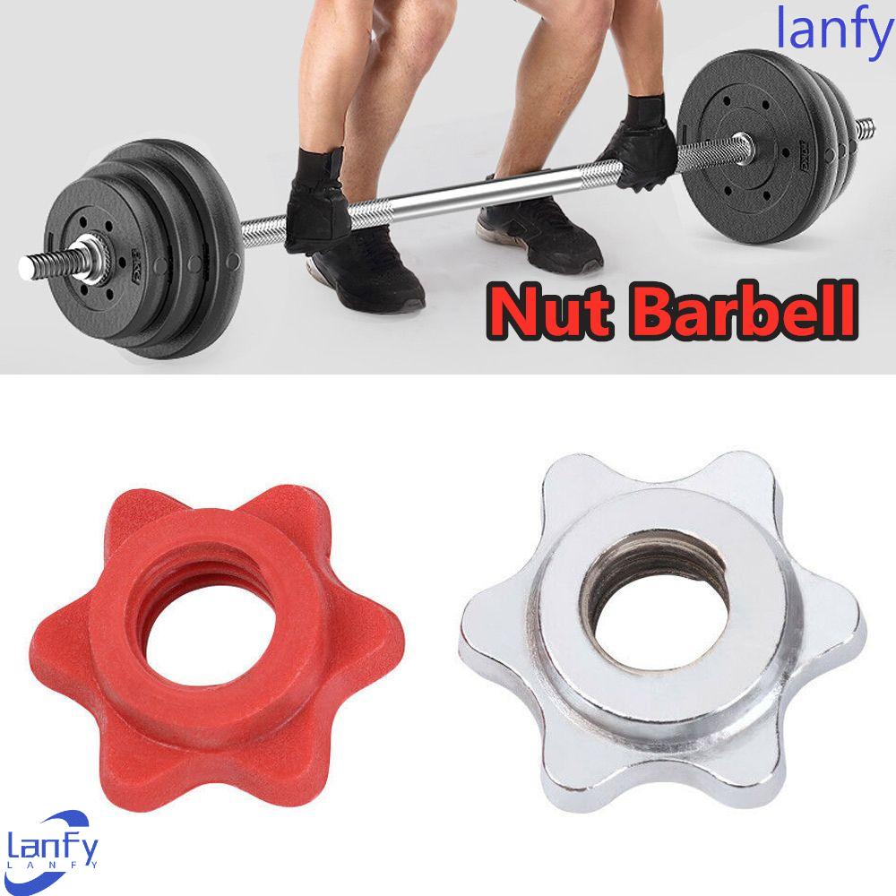 Lanfy Dumbell Nut Tahan Lama Anti-slip Klem Dumbell Spin-lock Angkat Berat Aksesoris Dumbell Aksesori Hexagon Nut