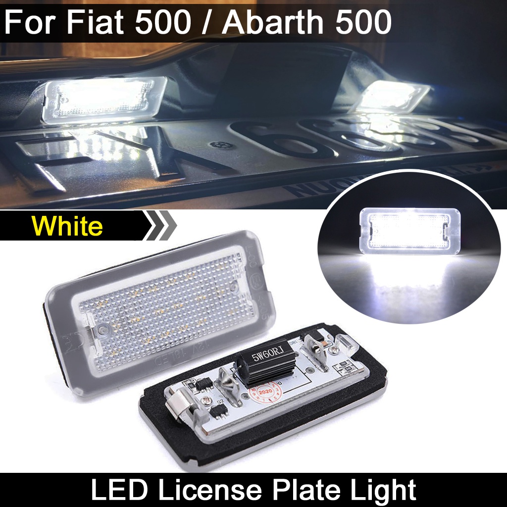 2pcs Lampu Plat Nomor Plat LED Putih Lampu Untuk Fiat 500abarth 500 2007 2008 2009 2010 2011 2012 2013 2014 2015 2016