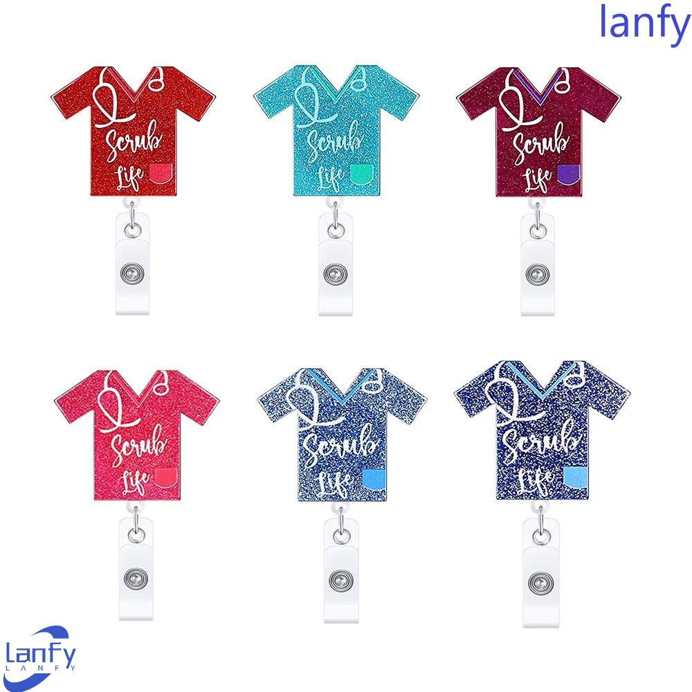 Lanfy Retractable Badge Reel Siswa Perlengkapan Rumah Sakit Khusus Alat Kantor Perawat Dokter Nama Card Holder Sertifikat Gesper