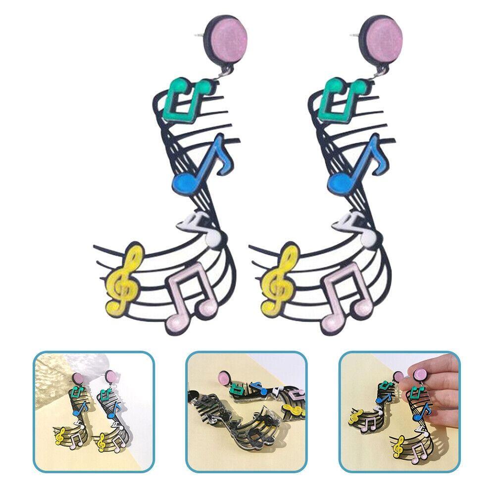 Lily Colorful Music Note Earrings Hadiah Wanita Cantik Anting Berlebihan