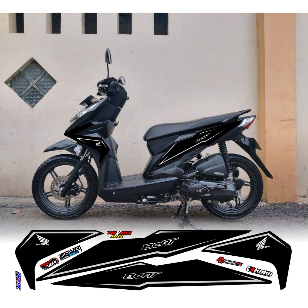 JUAL STICKER (COD) STIKER MOTOR BEAT ESP Sticker STRIPING LIS MOTOR HONDA BEAT ESP WARNA HITAM LIS S