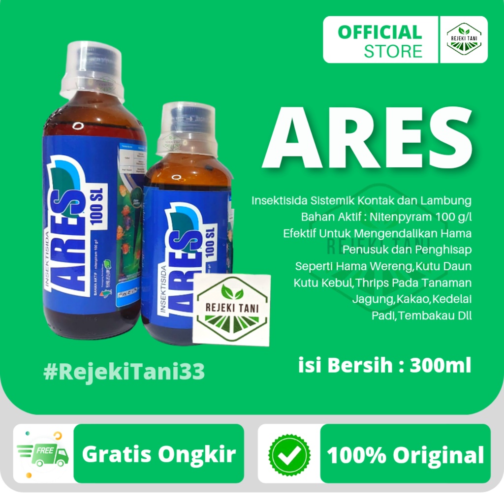 Insektisida ARES 100 SL 300ml Sistemik Translaminar Racun Kontak dan Lambung Efektif Untuk Mengendal