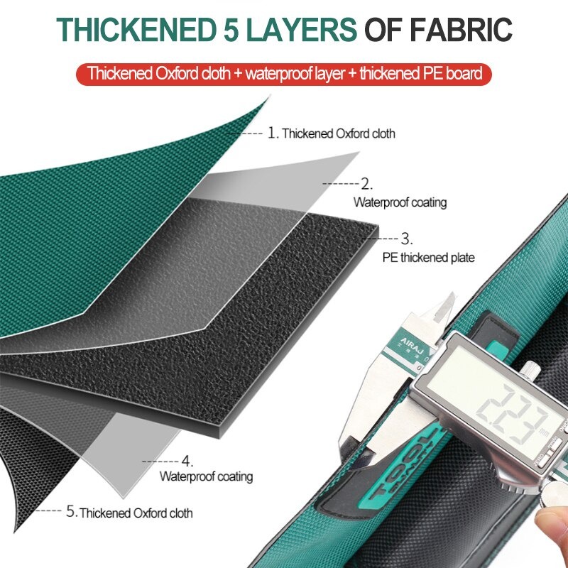 Tas Perkakas Storage Tool Bag Waterproof with Reflective Strips 18 inch - A03369 - Green