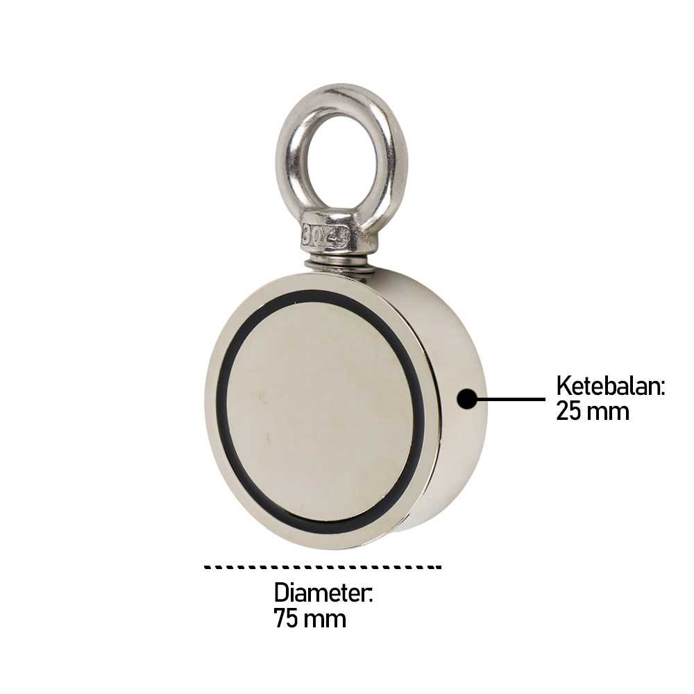 HYSAMTA Magnet Gantungan Round Hook Strong Neodymium 75mm - D75 ( Mughnii )