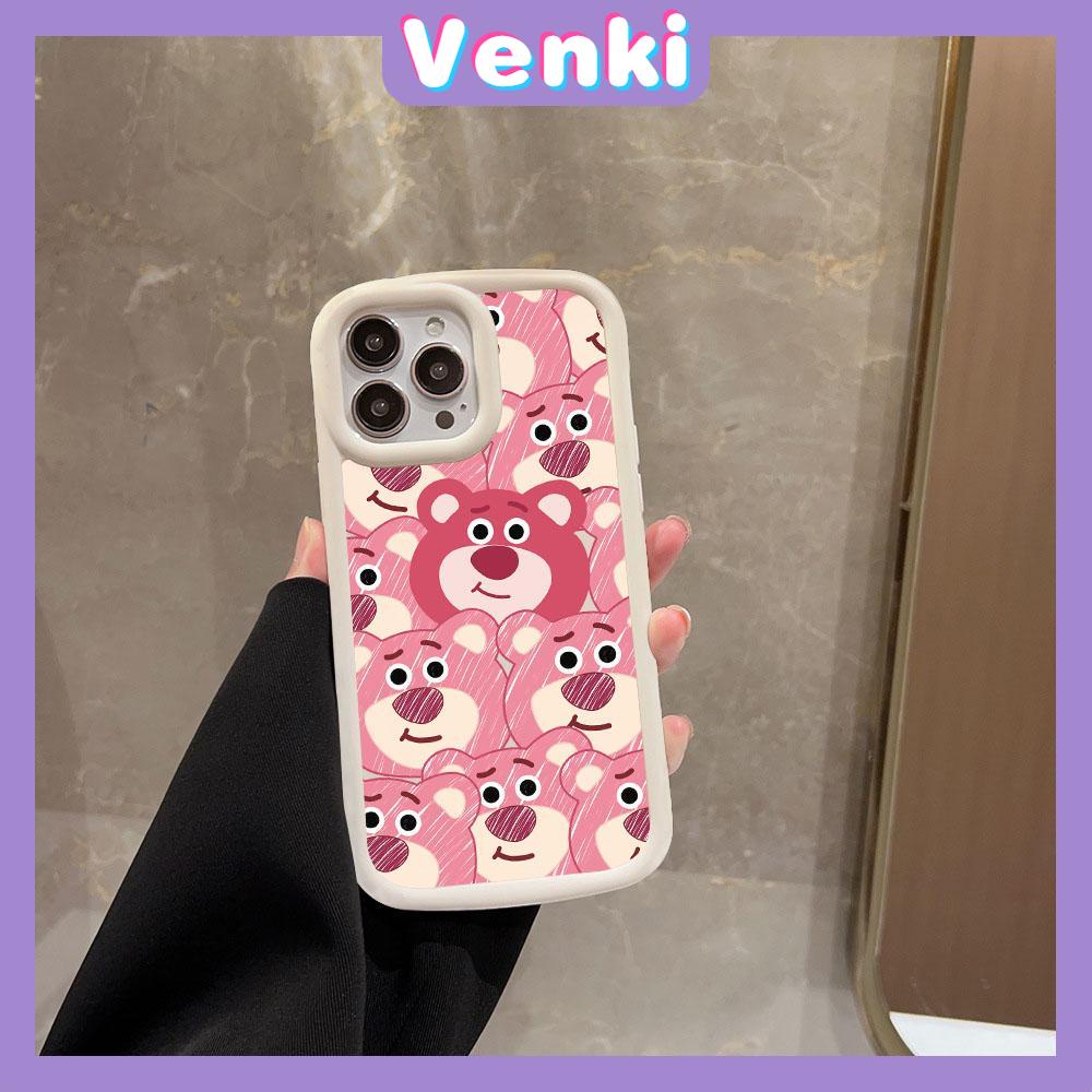 VENKI - For iPhone 11 iPhone Case Matte TPU Soft Case Black Beige Shockproof Protection Camera Strawberry and Bear Compatible with iPhone14 13 Pro max 12 Pro Max xr xs max 7 8Plus