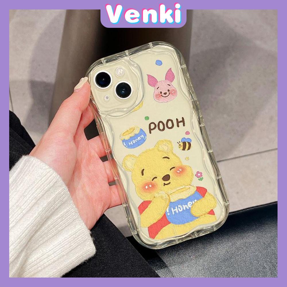 VENKI - For iPhone 11 iPhone Case 3D Curved Edge Wave Clear Case TPU Airbag Shockproof Camera Cover Cute Bear Compatible with iPhone 14 13 Pro max 12 Pro Max xr xs max 7 Plus 8