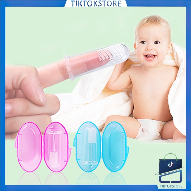 TIKTOK - D6155 Sikat Gigi Jari / Finger Tooth Brush / Pembersih mulut Silikon / Baby Teeth Cleaner / Sikat Gigi Bayi 5607