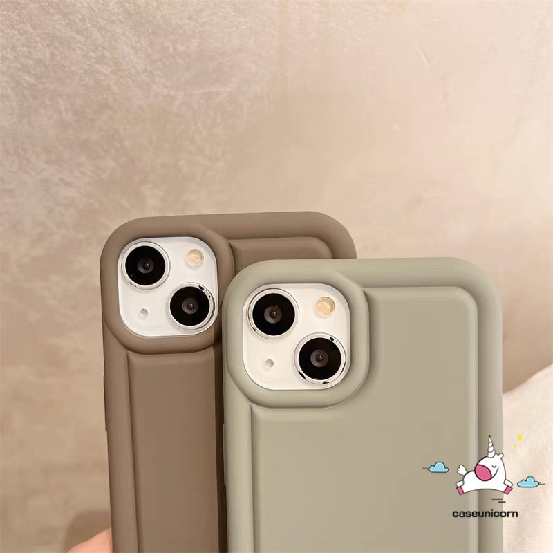 IPHONE Casing Kompatibel Untuk Iphone11 14 13 12 Pro MAX 7Plus 8Plus XR 6 6S 78 Plus X XS MAX SE 2020 Menebal Airbag Shockproof Matte Polos Mewah Simple Lembut Liquid Silicon Case Cover