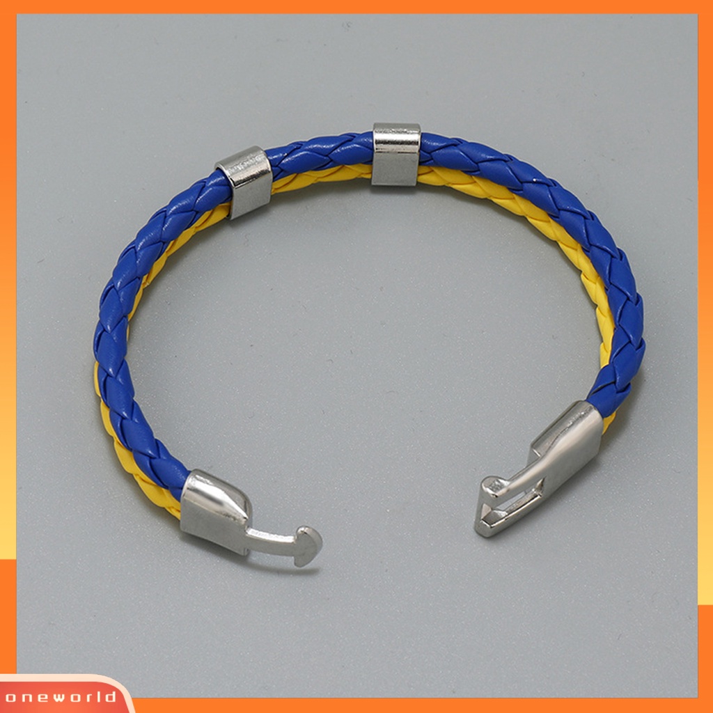 [EONE] Braided Bracelet Eye-catching Tahan Aus Ringan Pria Faux Leather Braided Bracelets Untuk Laki-Laki