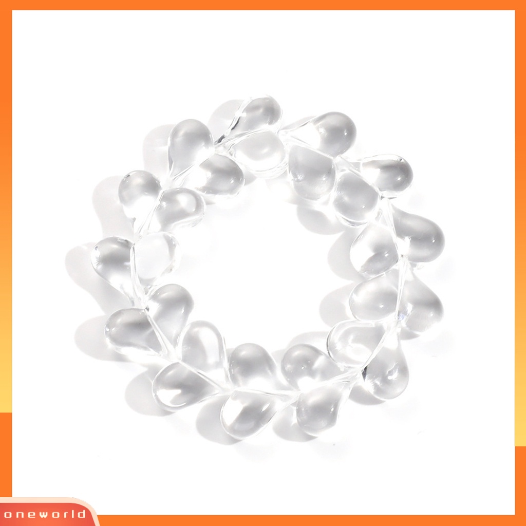 [EONE] Wanita Gelang Pengerjaan Halus Berbentuk Hati Transparan Buatan Tangan Minimalis Dekorasi Akrilik Wanita Faux Kristal Beads Bracelet Perhiasan Aksesori