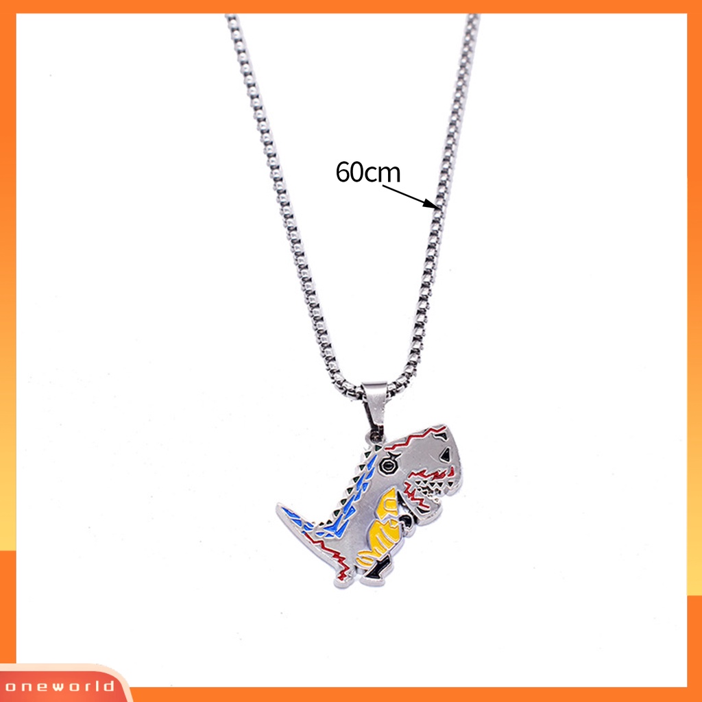[EONE] Sweater Kalung Geometris Hewan Liontin Electroplating Anti-Karat Leher Ornamen Tahan Luntur Punk Lucu Dinosaurus Rantai Kalung Perhiasan Aksesori
