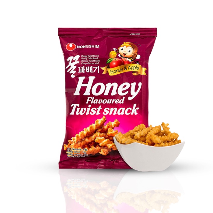 

NONGSHIM Flavoured Twist Snack - Snack Korea Rasa Madu dan Apel 75g