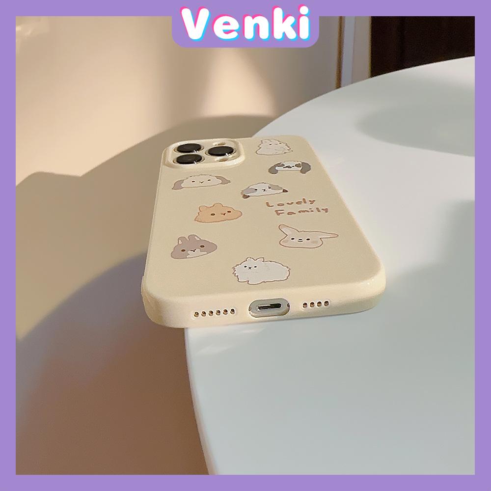 VENKI - For iPhone 11 iPhone Case Cream Glossy Soft Case TPU Shockproof Camera Cover Protection Cute Animals Compatible with iPhone 14 13 Pro max 12 Pro Max xr xs max 7Plus 8Plus