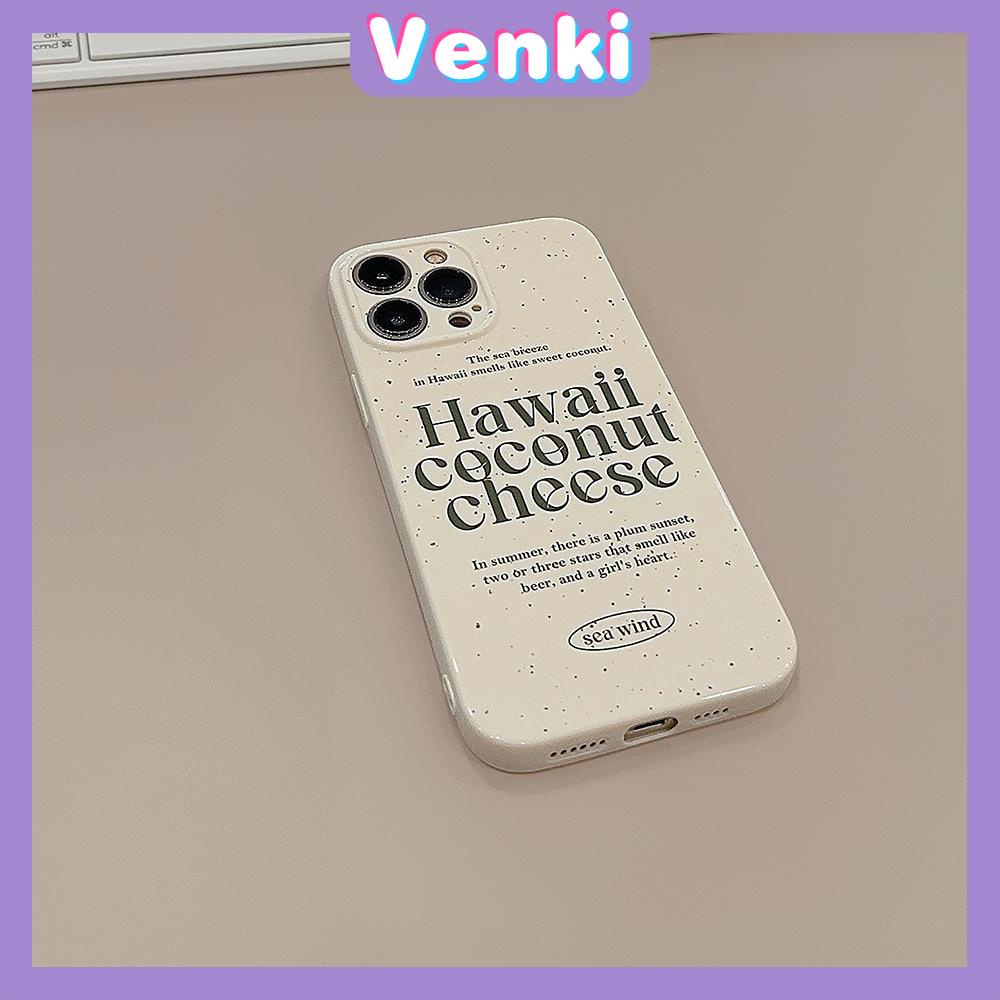 VENKI - For iPhone 11 iPhone Case White Glossy TPU Soft Shell Shockproof Camera Case Protection Simple Letter Compatible with iPhone 14 13 Pro max 12 Pro Max xr xs max 7Plus 8Plus