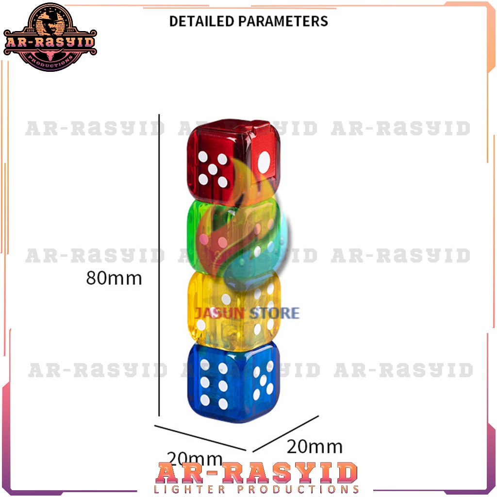 BISA COD! Korek Api Bara Gas Dadu Dice Lighter LED AW-761 2227 TERBARU