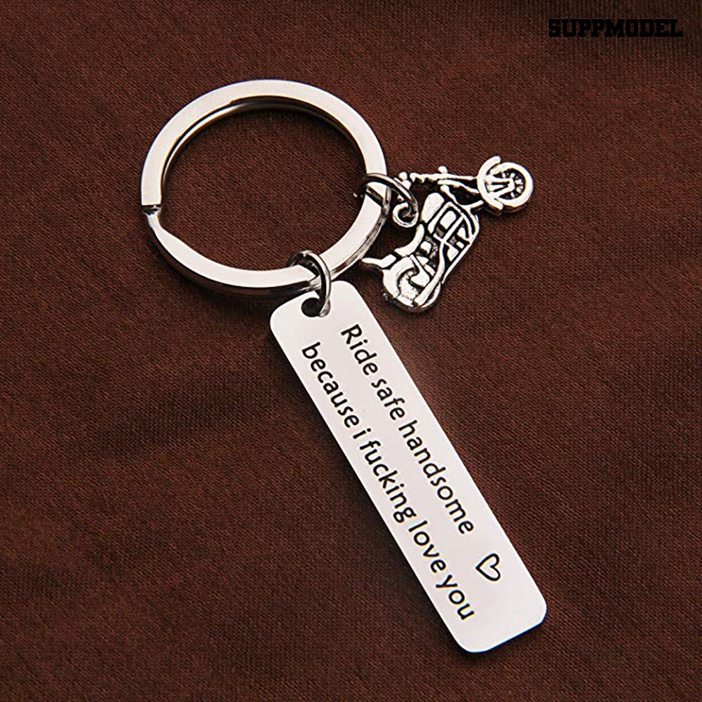 [SM Otomatis] Ride Safe Motor Pendant Stainless Steel Gantungan Kunci Key Ring Holder Hadiah Dekorasi