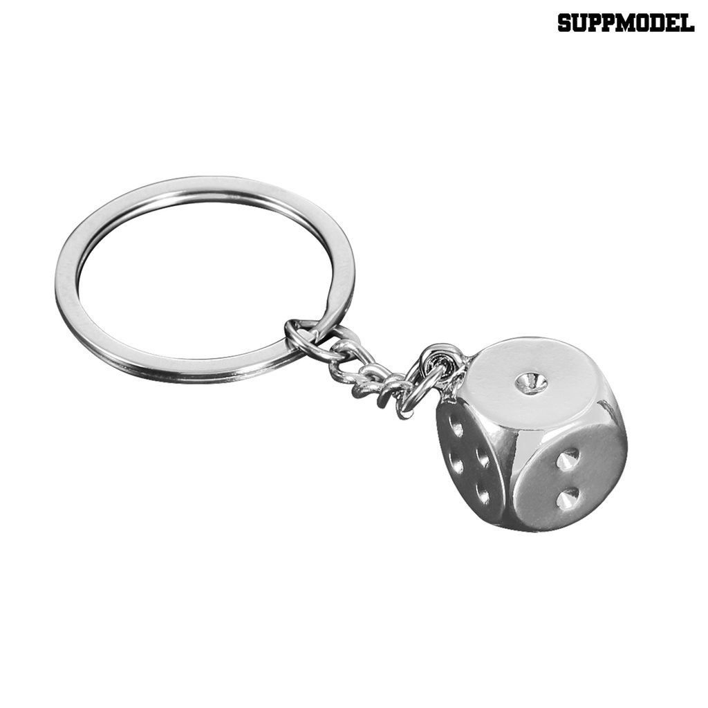 [SM Auto] Kreatif Logam Enam Sisi Dadu Gantungan Kunci Mobil Alloy Key Ring Pendant Dekorasi Hadiah