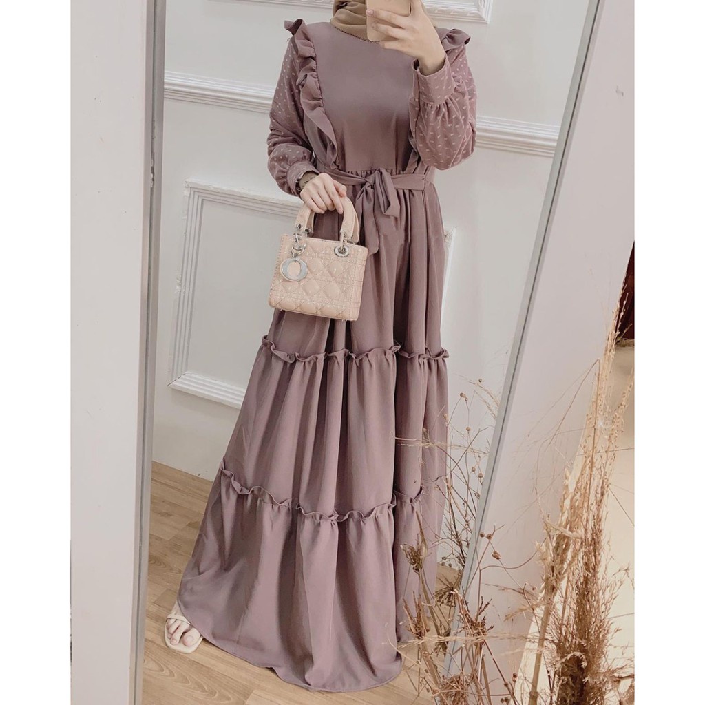 GAMIS STORE - Lupi Dress Gamis Maxy Muslim Casual Tile Doty Fashion Remaja Muslim