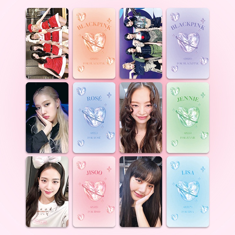 6 Pcs/set Hitam-PINK Exquisite Photocard JENNIE JISOO LISA ROSE Lomo Kartu Kpop Postcards Blackpink Koleksi Blackpink