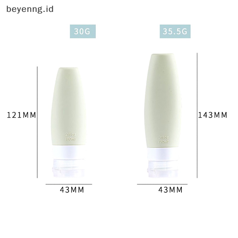 Beyen 1pc 60/90ML Silikon Botol Isi Ulang Kosong Travel Portable Packing Tekan ID