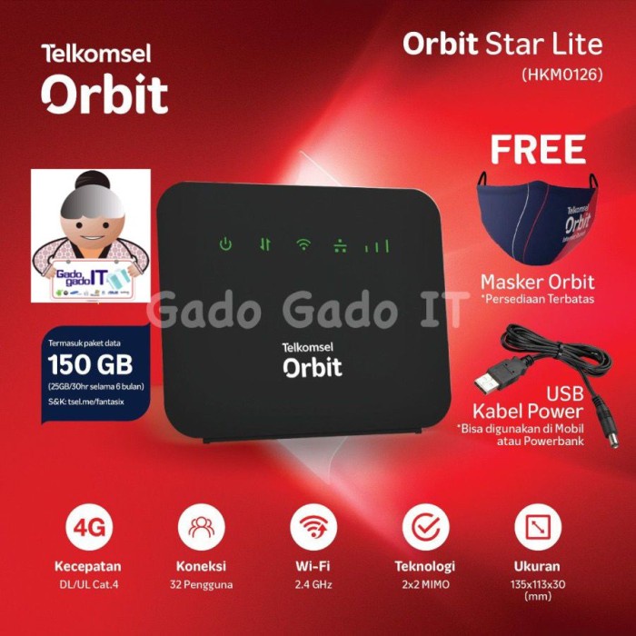 MODEM MIFI WIRELESS ROUTER HKM0126 ORBIT STAR LITE 4G LTE