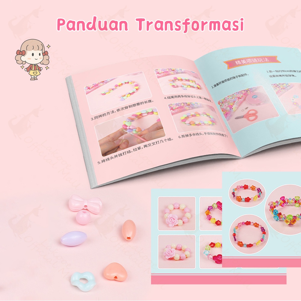 Moony Mainan edukasi kreatifitas anak meronce gelang import Meronce manik manik Beads diy