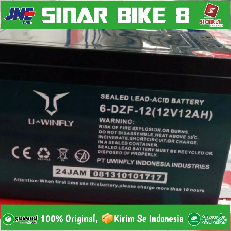 Satu Sett (4 PCS) Aki 12V Untuk Sepeda Listrik Uwinfly