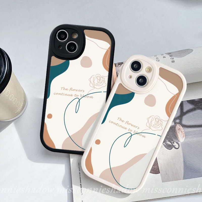 Case Untuk Redmi Note 10s 11s 11 10 8 9 10 9s 9 11 Pro+Redmi 10C 9A 9T 9C 12C 10 A1 9 10A Mi 11T 12 POCO F4 X3 NFC Pro M3 Fashion Kreatif Seni Garis Bunga Splicing Sarung Motif