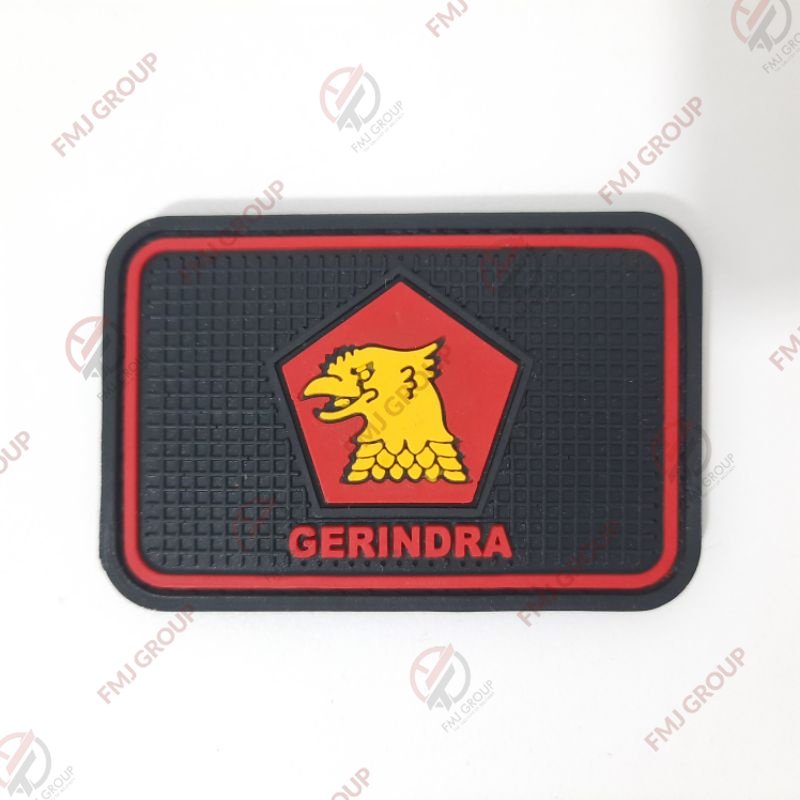 Emblem Patch Rubber Logo Partai GERINDRA GOLKAR PDIP DEMOKRAT PAN PKB PKS HANURA Karet Velcro Perekat