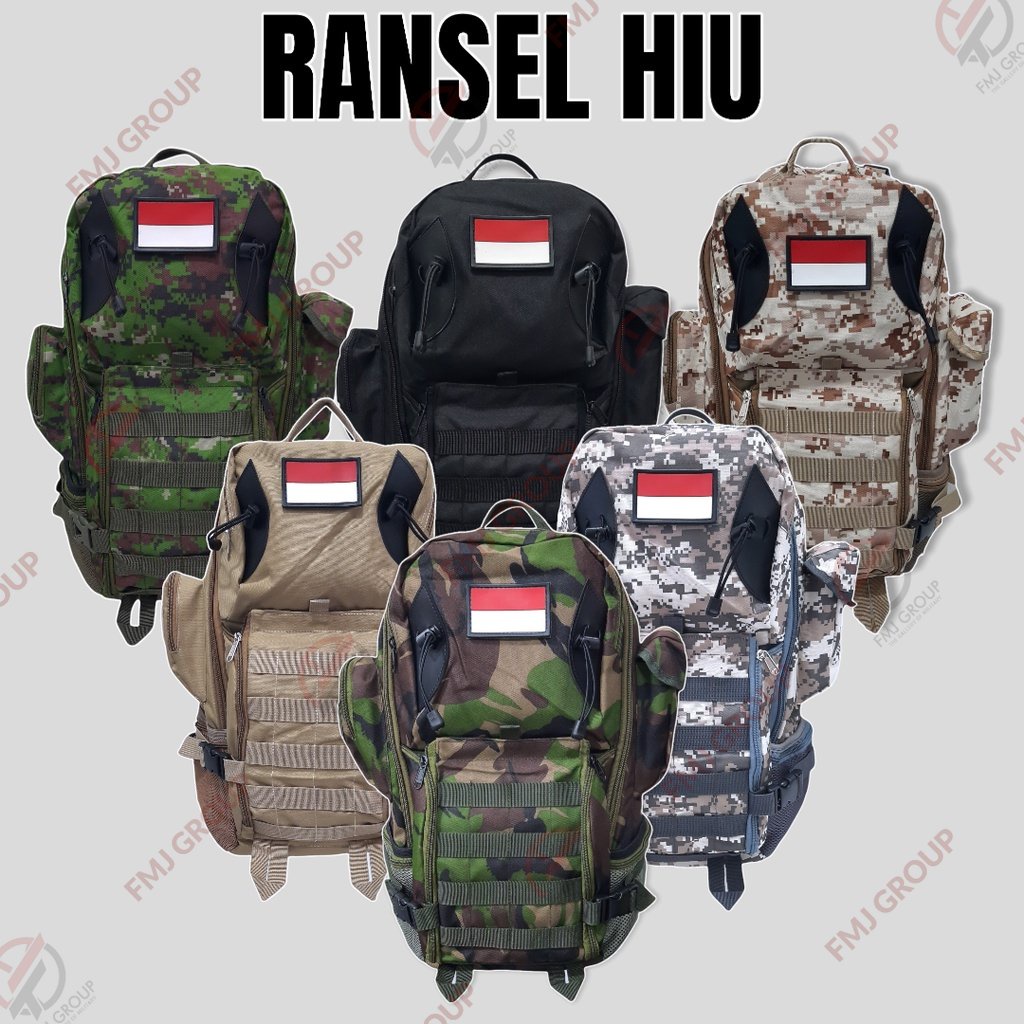 Tas Ransel Hiu Army / Tas Punggung Hiu / Ransel Backpack Hiu / Tas Gunung Tactical Krem