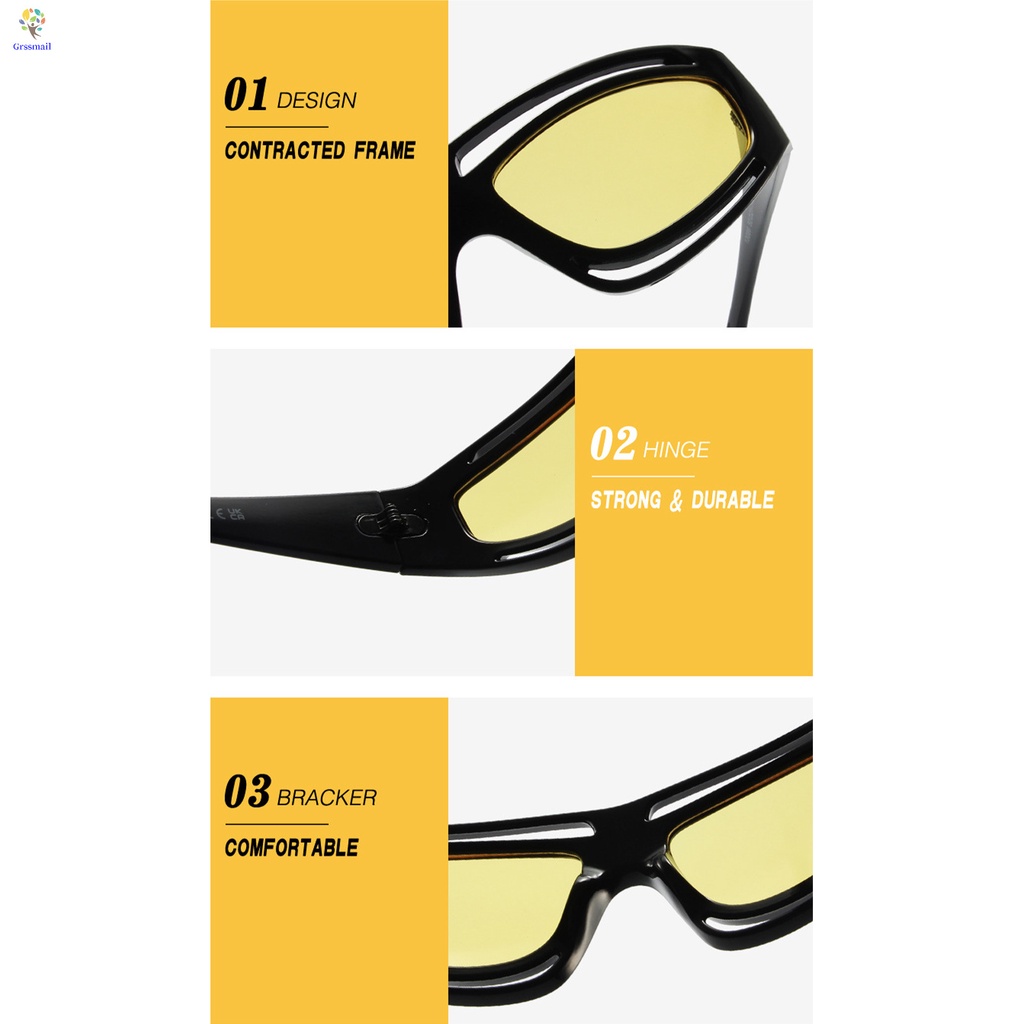 Kacamata Sport Keren Wanita Pria Frame Unik Clear Vision Sunglasses