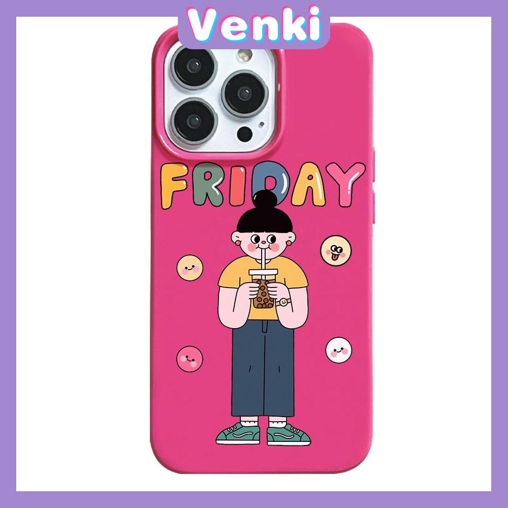 VENKI - For iPhone 11 iPhone Case Red Glossy TPU Soft Case Shockproof Protection Camera Cute Drink Girl Compatible with iPhone 14 13 Pro max 12 Pro Max xr xs max 7Plus 8Plus