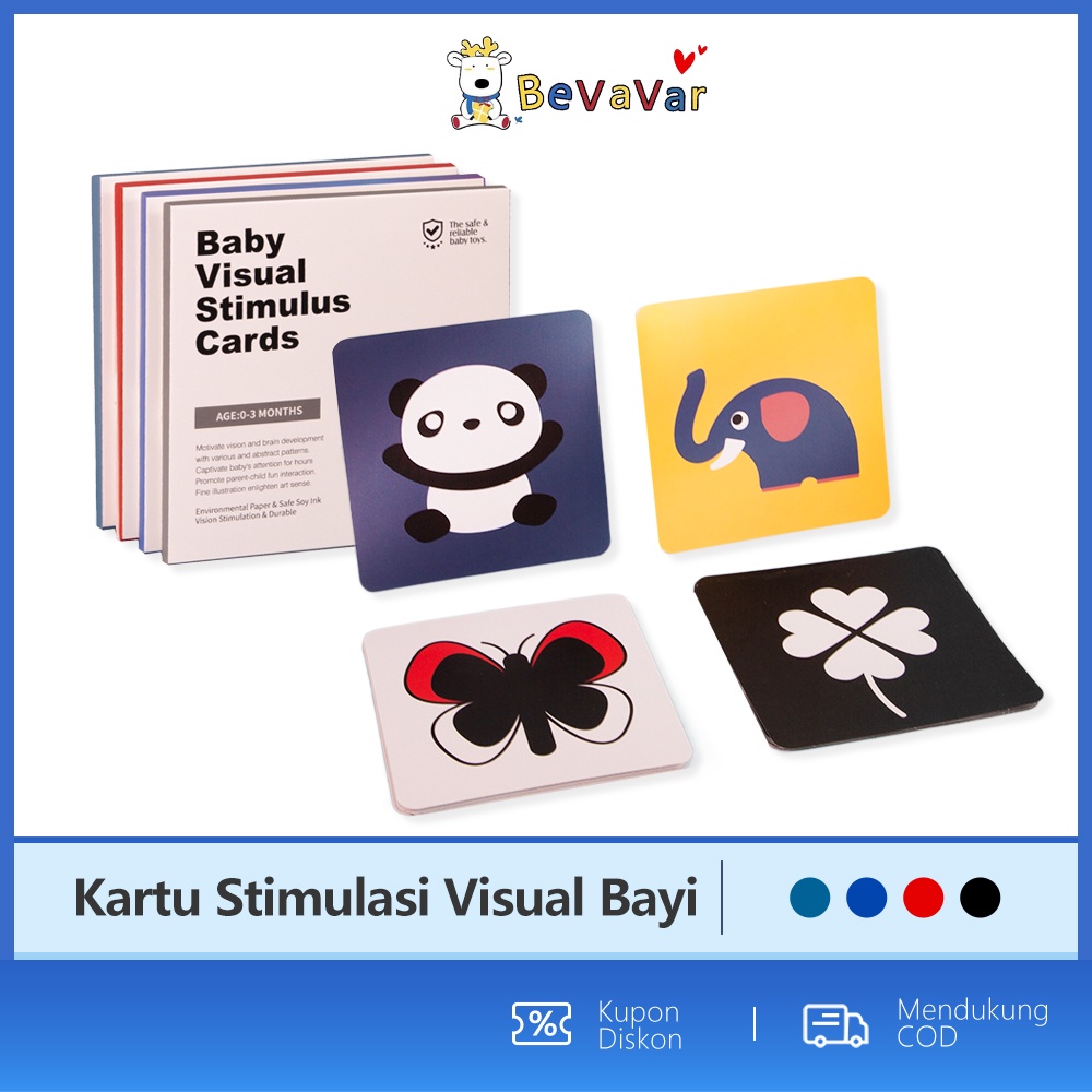 BEVAVAR Mainan Edukasi Flash Card Bayi/ Visual Cards / Kartu Pintar Stimulasi Bayi