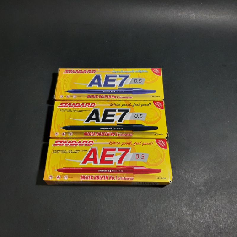 

PULPEN / BOLPOIN / BOLPEN MERK STANDARD AE7 0.5 WARNA HITAM, MERAH, BIRU 1 Pcs 2