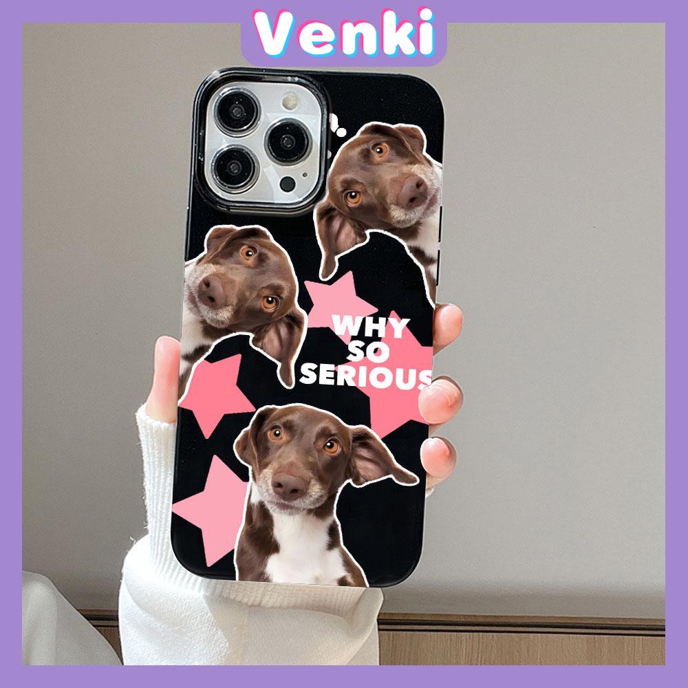 VENKI - For iPhone 11 Phone Case Black Glossy TPU Soft Case Shockproof Protection Camera Dog Simplet English Compatible with iPhone 14 13 Pro max 12 Pro Max xr xs max 7 8 Plus