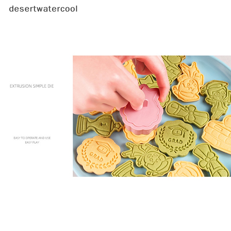 Deid 8Pcs Congrats Graduation Cookie Cutter Biscuit Mold Press Cetakan Kue Kering Plastik Martijn