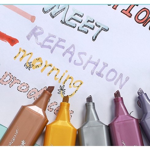 

1pcs Glitter Highlighter / Pen Bujo Journaling Hiasan Gliter Bolpen Warna Bullet Deco DIY Scrapbook Stabilo 2