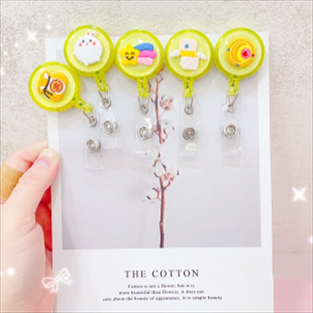 Mxbeauty Retractable Badge Reel School Lucu Name Tag Siswa Kartun Card Holder Name Card Holder