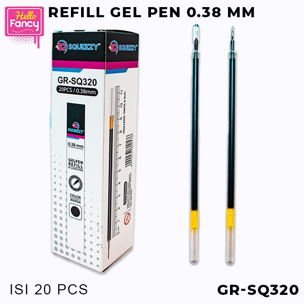 

Isi Ulang Tinta Refill / Gelpen Refill hitam Squeezy 0.38 mm | 0,5 mm Isi 20pcs