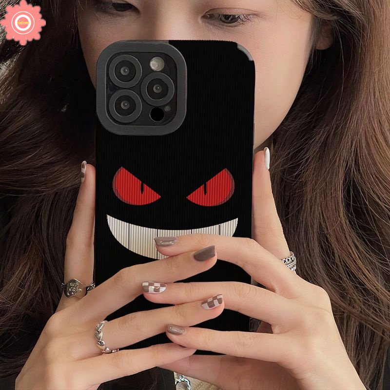 IPHONE Jahitan Kontras Smiley Phone Case Kompatibel Untuk Iphone11 7 8 Plus X XR 7Plus 14 12 13 Pro MAX XS MAX Retro Mewah Tekstur Kulit Surat Label Silicon Lembut Shockproof Cover