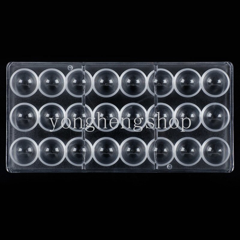 24kisi 3D Semi Sphere Polycarbonate Cetakan Coklat Kue Permen Mousse Cetakan Dapur DIY Baking Kembang Gula Bakery Pastry Tools
