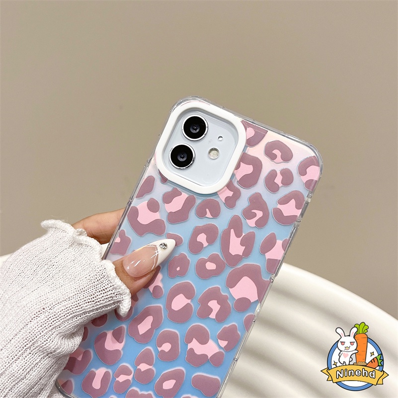 IPHONE Casing Motif Leopard Kepribadian Mewah Kompatibel Untuk Iphone14 13 12 11 Pro Max X Xr Xs Max8 7 Plus SE 2020 Laser Shockproof Transparet Phone Case Lembut Silikon Bumper Penutup Belakang