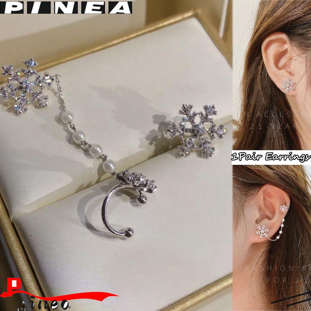 Nanas Kepingan Salju Telinga Bungkus Baru Wanita Pria Perhiasan Tragus Earrings