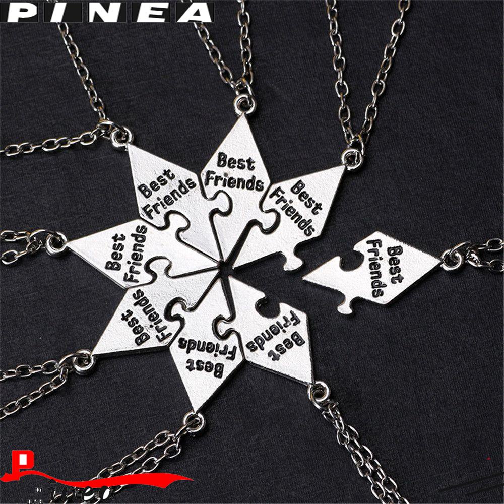 Nanas 8Pcs/Set Perhiasan Kalung Sahabat Liontin Bintang Choker Potongan Puzzle