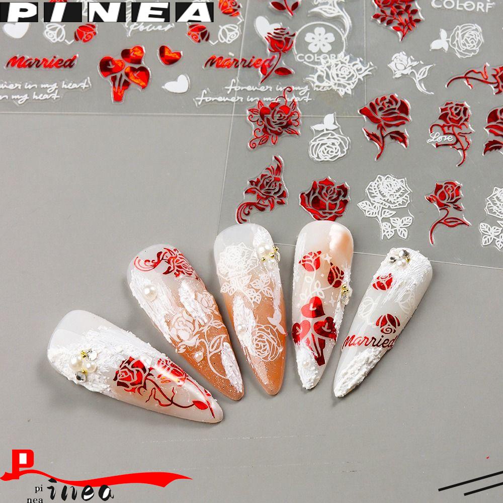 Stiker Kuku Nanas Mode Hati Cinta Perekat Diri Dekorasi Nail Art