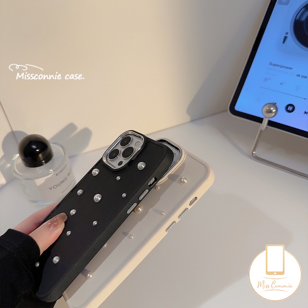 IPHONE 3d Mutiara Romantis Langit Berbintang Electroplate Case Kompatibel Untuk Iphone11 Pro MAX 7plus 8plus 14 7 8 Plus XR 14 12 13 Pro MAX X XS MAX Plating Shockproof Simple Soft TPU Back Case