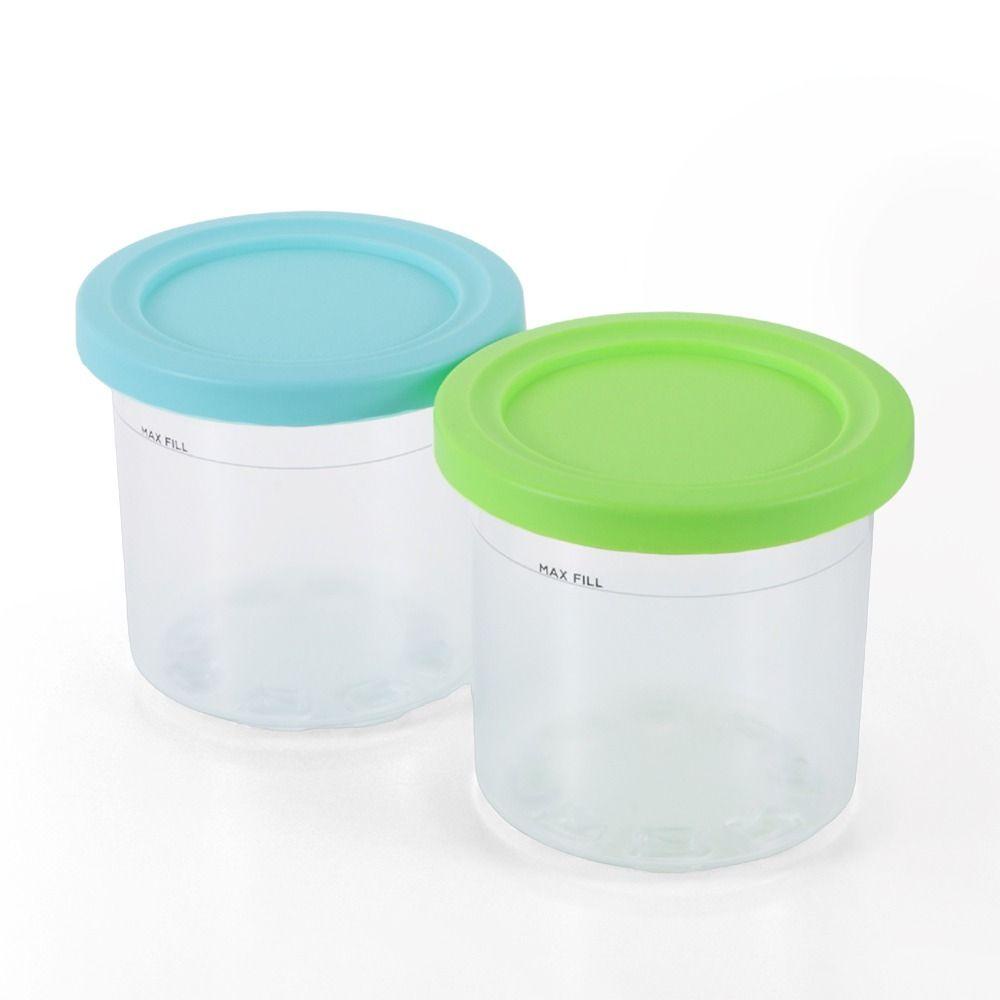 2/4pcs Ice Cream Pints Cup Kotak Botol Anti Bocor Toples Penyimpanan Gadget Dapur Untuk Ninja Creami For For For Ninja
