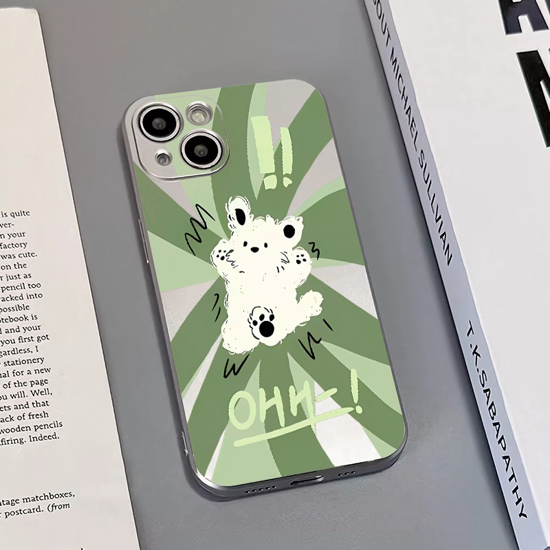 IPHONE Cute Dog Cat Kupon Lembut Electroplate Phone Case Kompatibel Untuk Iphone14 13 12 11 Pro XS Max XR X8 +7 6S Plus Casing Mini TPU Silikon Shockproof Phone Cover