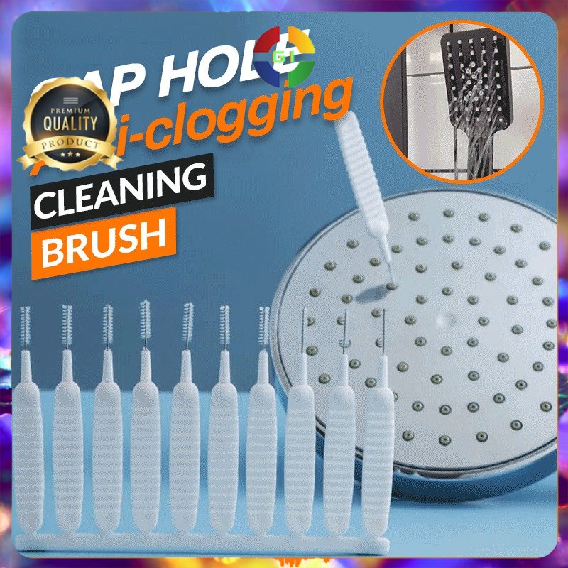 Sikat Mini Pembersih Lubang Kecil Shower Anti Clogging Brush 10PCS White